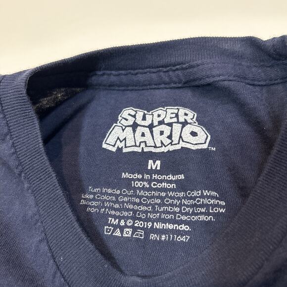 Bowser Jr Shirt Mens Size Medium Blue Super Mario Bros Nintendo Gamer Tee - Picture 5 of 11